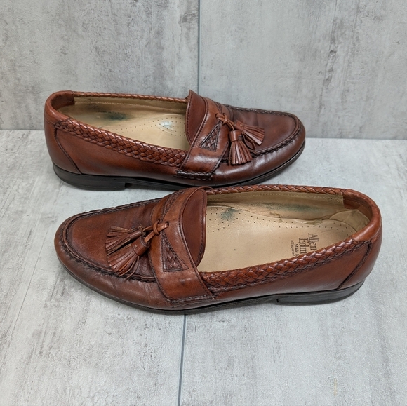 Allen Edmunds Maxfield Brown Moc Toe Tassel Mens Loafer Shoe Size 9.5 D - Picture 2 of 13